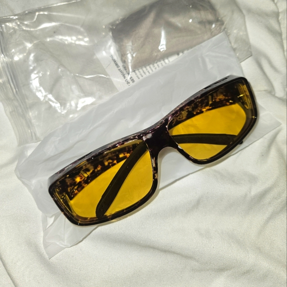 Stylish Yellow Night Driving Glasses Reduce Glare Sunglasses
